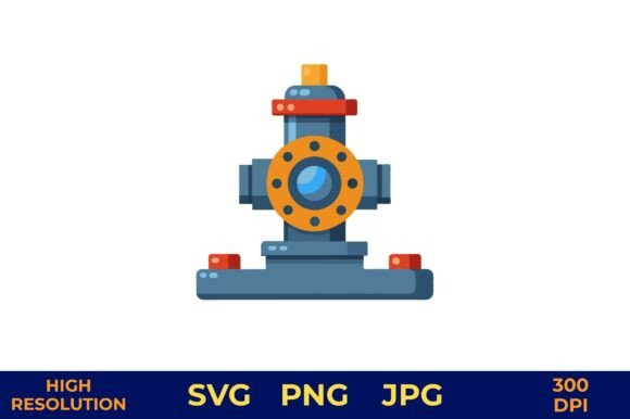 Blue and Orange Control Valve Graphics Freebies