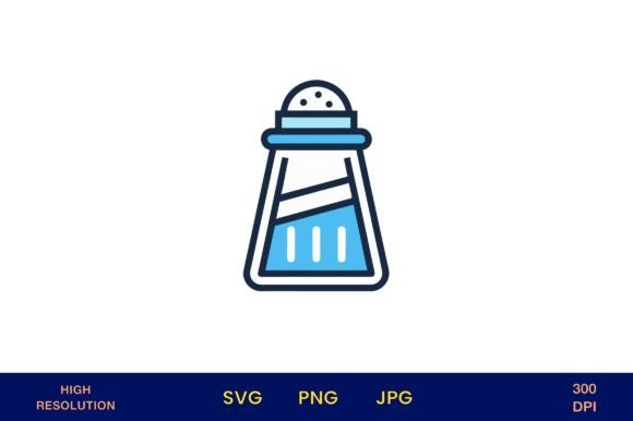 Blue Salt Shaker Icon Vector Design: Graphics for Real Projects