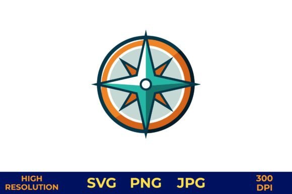 Colorful Compass Vector Icon: Graphics for Local Business Branding