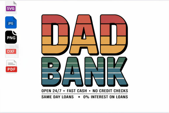 Dad Bank Retro Sunset Vintage Design Graphics