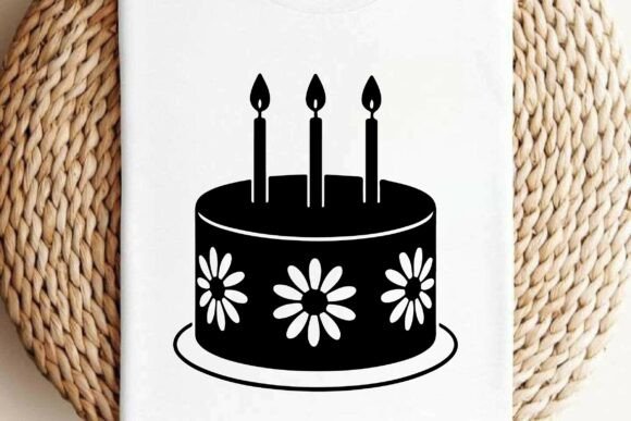 Daisy Birthday Cake SVG Clipart Vector: Graphics for Crafts