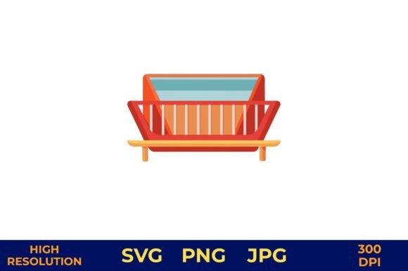 Dish Drying Rack on White Background Graphics