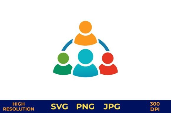 Diverse People United in Colorful Circle Graphics