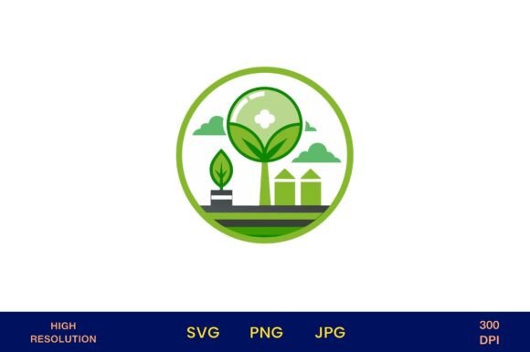 Eco Sustainability Icon with Tree Graphics Freebies