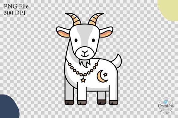 Eid Al Adha Decorated Cartoon Goat SVG