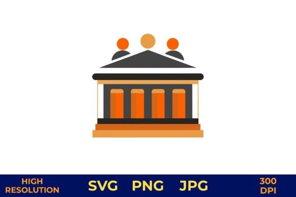 Empty Jury Box in Courtroom Illustration Graphics