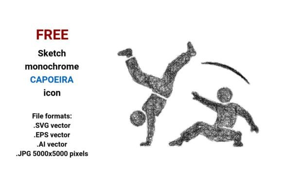 FREE Sketch Capoeira Icon for Graphics and Freebies