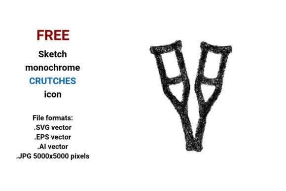 FREE Sketch Crutches Icon for Graphics and Freebies