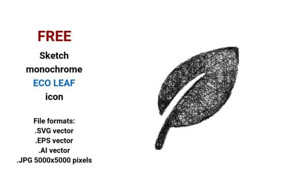 FREE Sketch Eco Leaf Icon for Graphics and Freebies