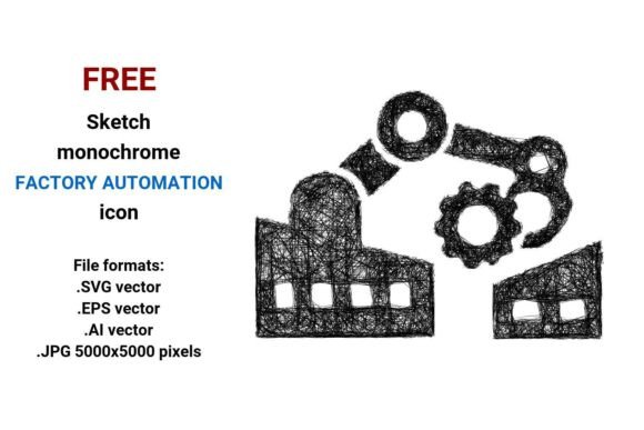 FREE Sketch Factory Automation Icon Graphics