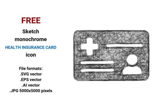 FREE Sketch Health Insurance Card Icon Graphics