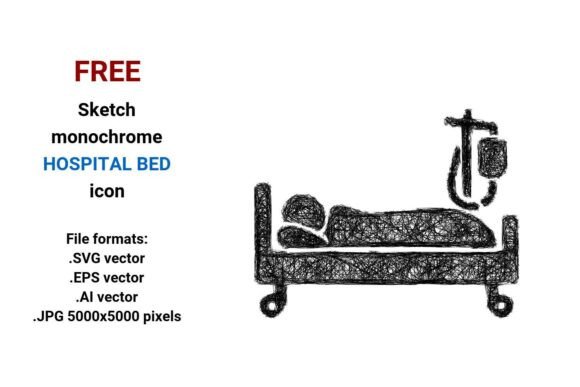 FREE Sketch Hospital Bed Icon Graphics