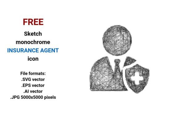 FREE Sketch Insurance Agent Icon Graphics