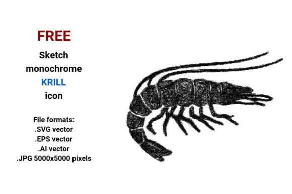 FREE Sketch Krill Icon Graphics Freebies
