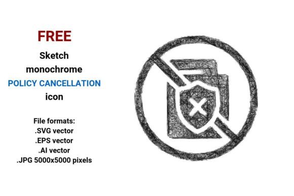 FREE Sketch Policy Cancellation Icon for Graphic Designers