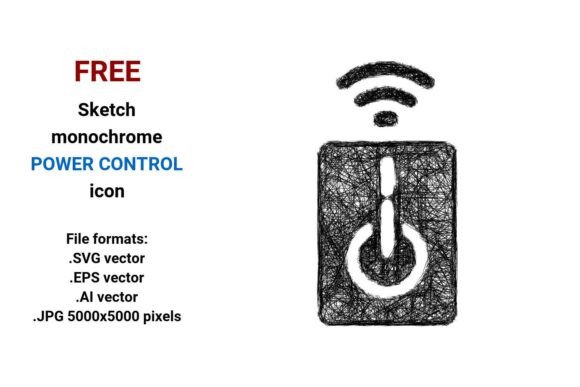 FREE Sketch Power Control Icon Graphics