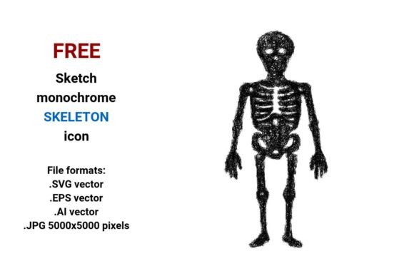 FREE Sketch Skeleton Icon Graphics