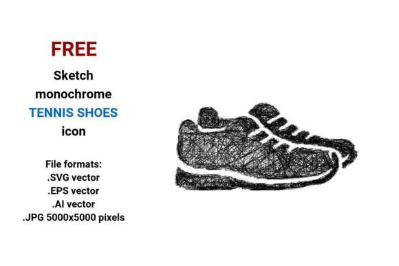 FREE Sketch Tennis Shoes Icon for Graphics and Freebies