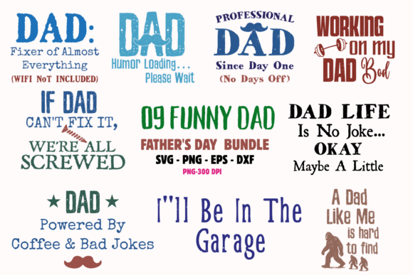 Funny Dad SVG Bundle: Graphics & Freebies for Crafters