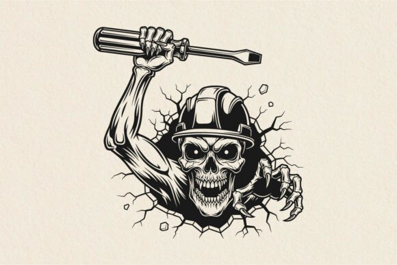 Labor Day Skeleton Worker SVG Spooky