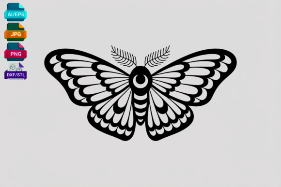 Moth Butterfly SVG Cut File Vector Art