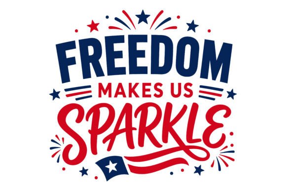 Red White Sparkly Patriotic Design Graphics Freebies