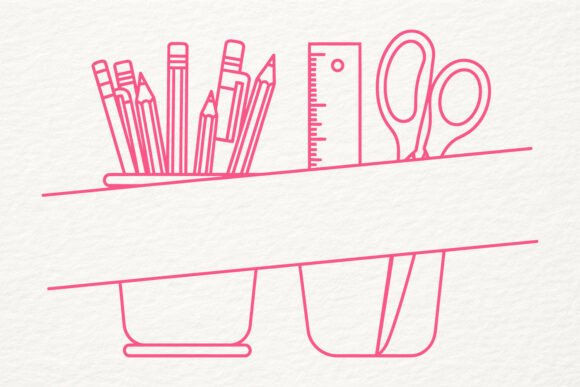 School Supplies Banner SVG Pencil: Graphics & Crafts