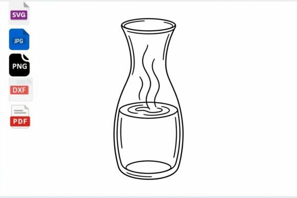 Steaming Carafe SVG for Graphics and Crafts
