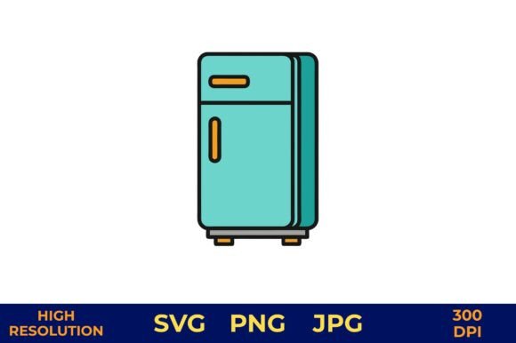 Turquoise Fridge Vector Design for Home